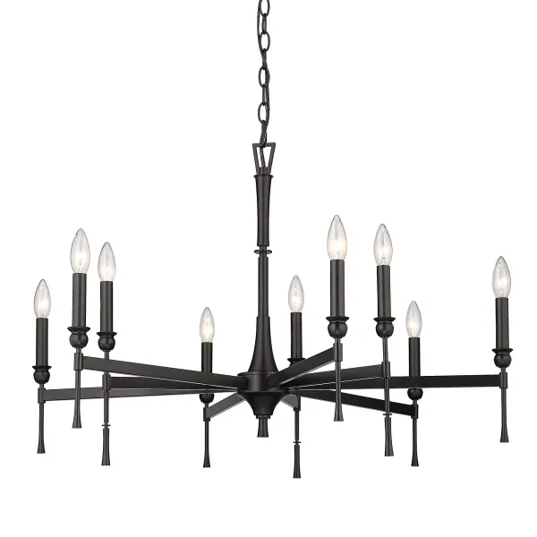 Golden Lighting Landon 9-Light Chandelier in Matte Black - Image 1