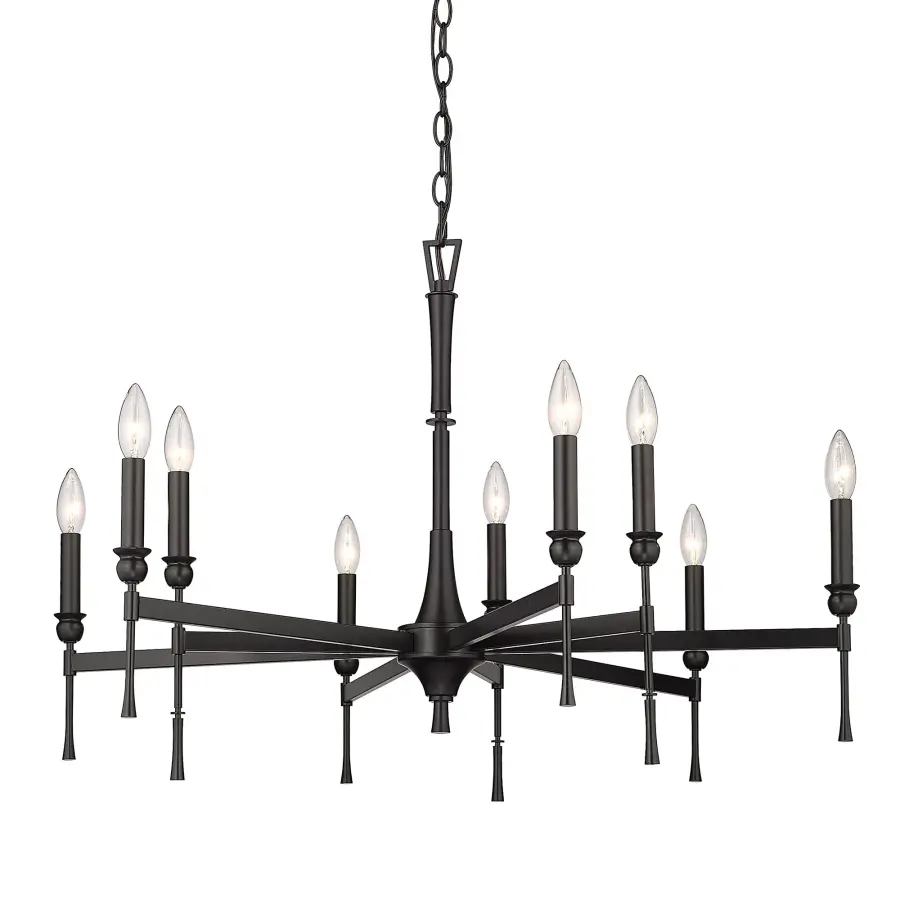 Golden Lighting Landon 9-Light Chandelier in Matte Black - Image 1