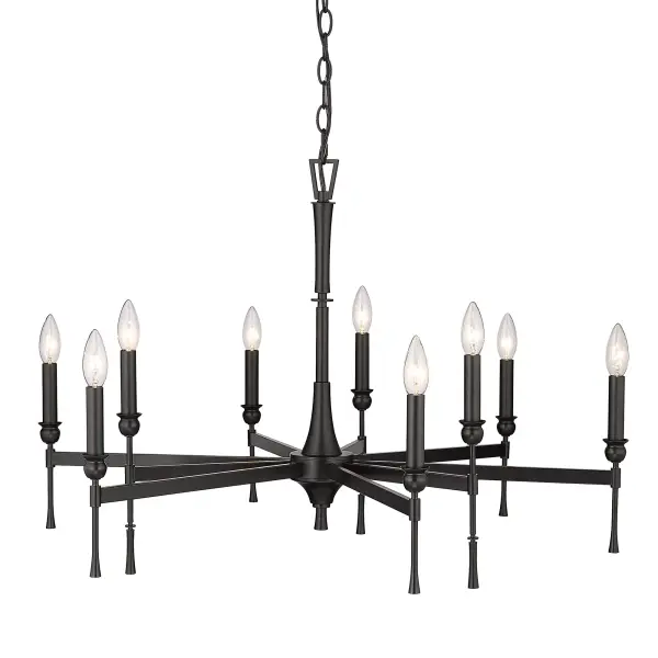 Golden Lighting Landon 9-Light Chandelier in Matte Black - Image 3
