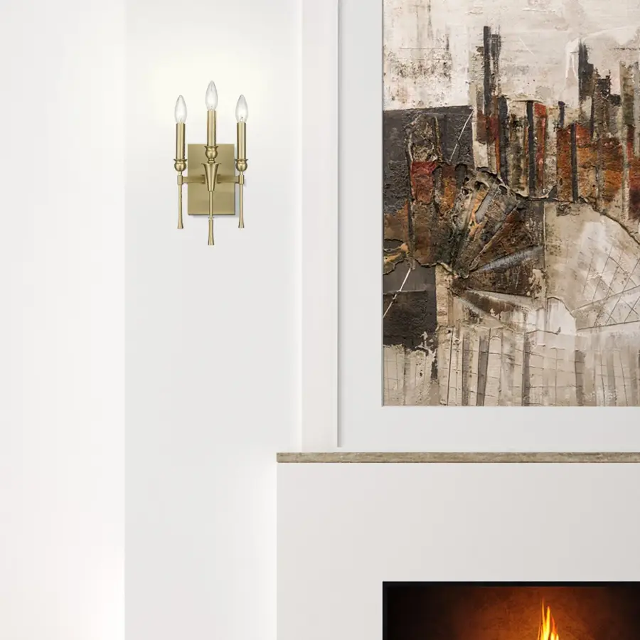 Golden Lighting Landon 3-Light Wall Sconce in Brushed Champagne Brass - Image 2