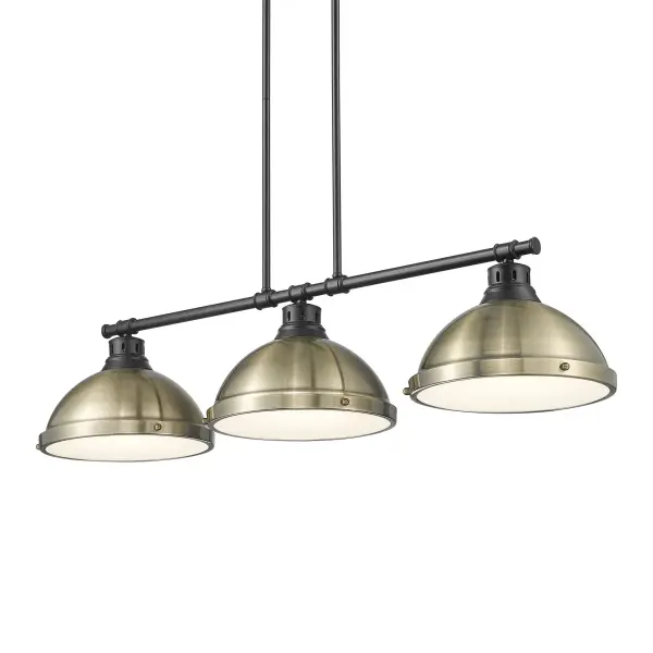 Duncan Three Light Linear Pendant in Matte Black - Image 1