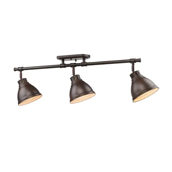 The Duncan 3-Light Semi-Flush Mount combines traditional farmhouse charm with modern functionality. Its adjustable directional heads and rich Rubbed Bronze finish make it ideal for kitchens, living rooms, and entryways. - alternate view