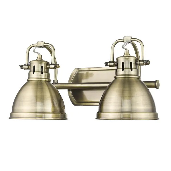 Duncan 2-Light Vanity in Aged Brass - Image 1