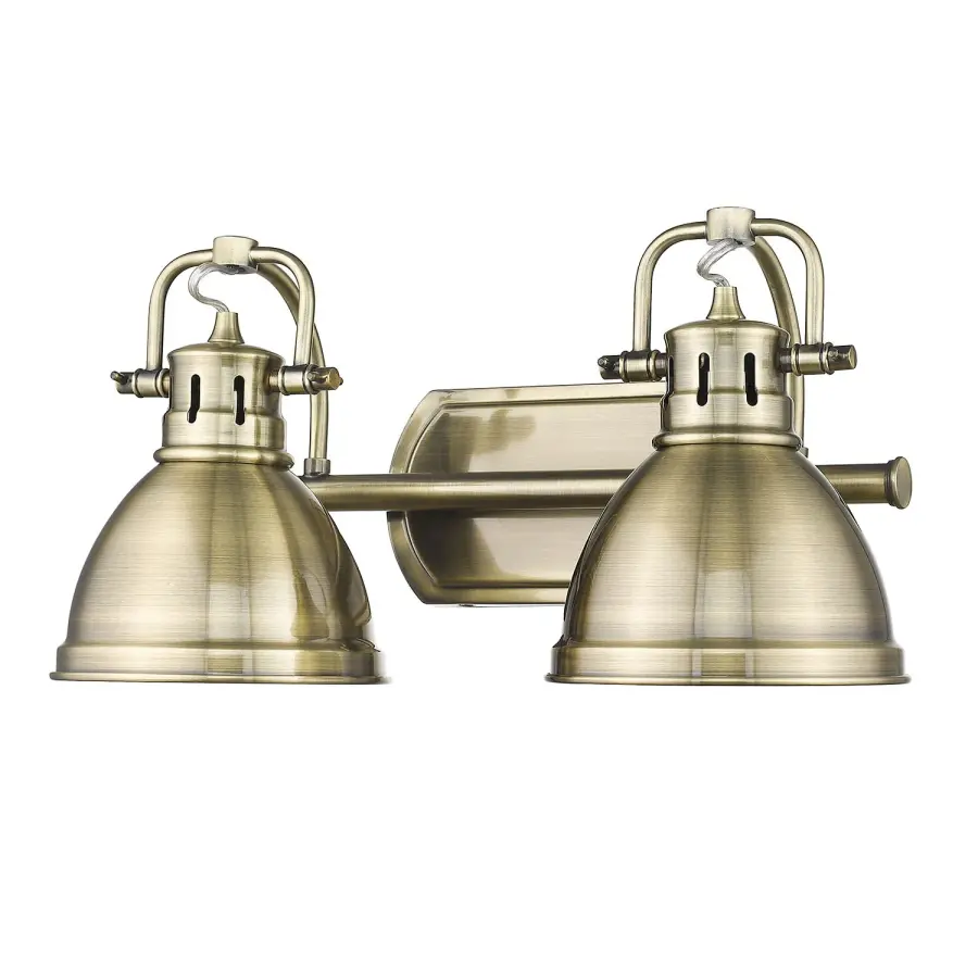 Duncan 2-Light Vanity in Aged Brass - Image 1