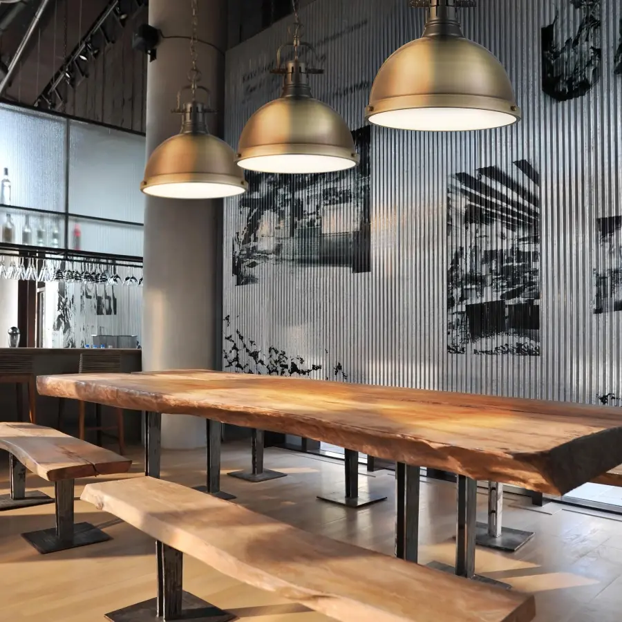 Duncan 1-Light Chain Hung Pendant in Matte Black with Aged Brass Shade - Image 5