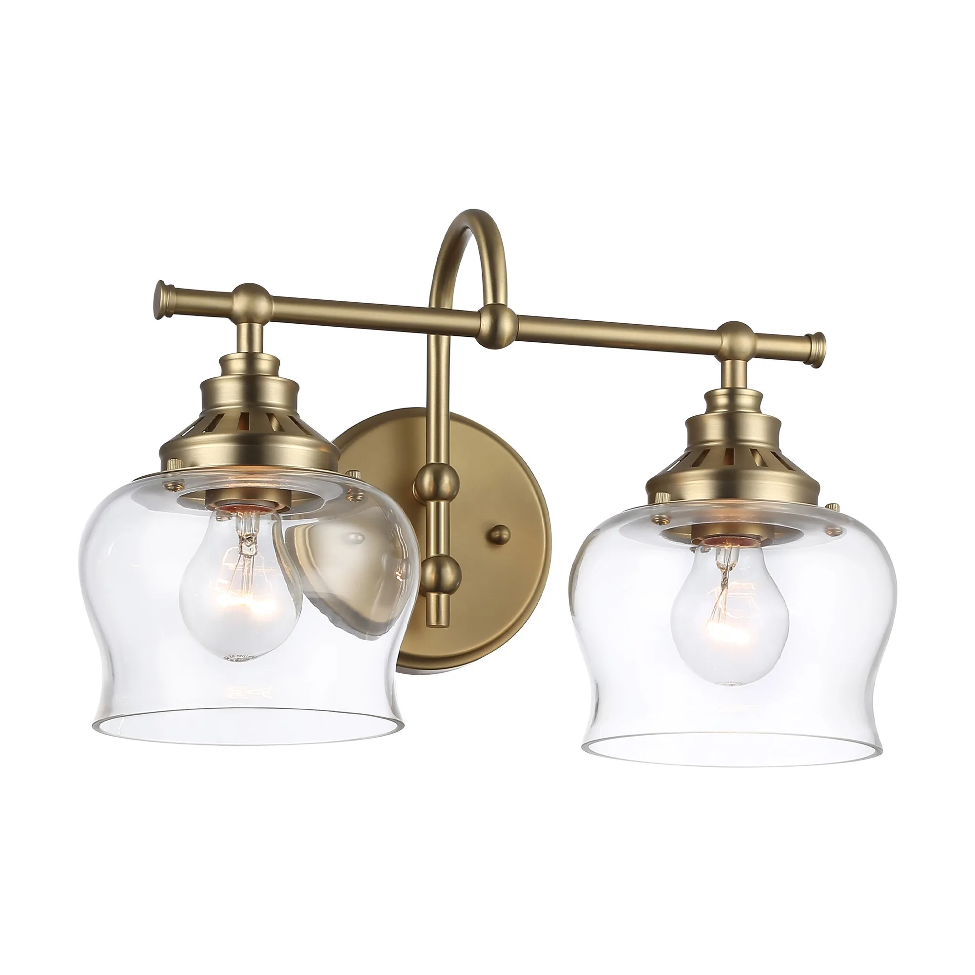Daphne Two Light Vanity in Brushed Champagne Brass