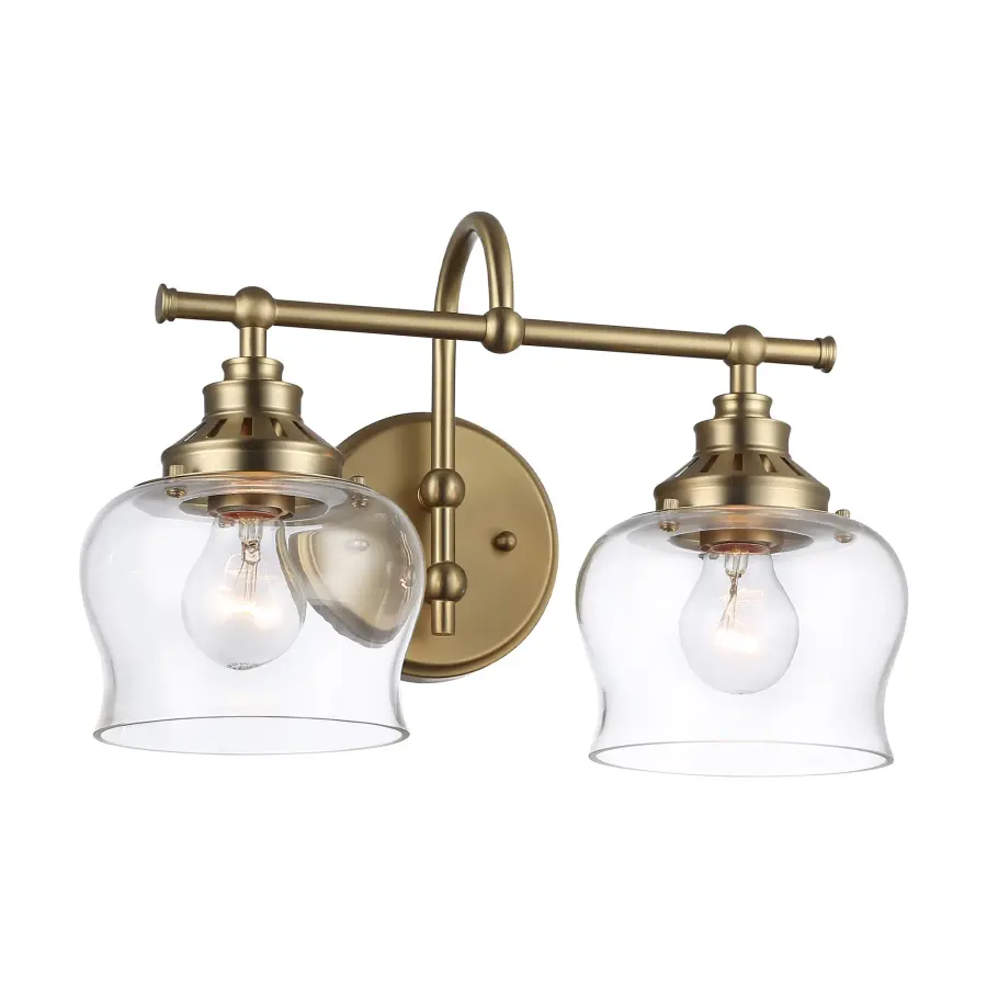 Daphne Two Light Vanity in Brushed Champagne Brass - Image 1