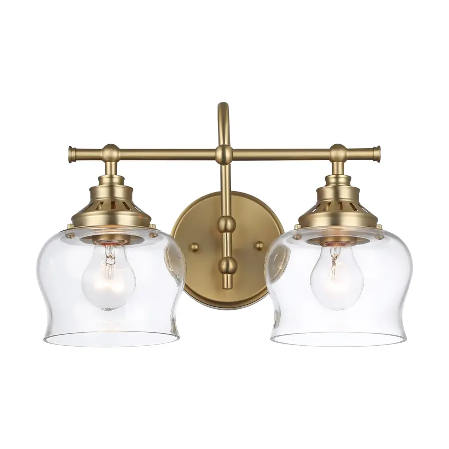 Daphne Two Light Vanity in Brushed Champagne Brass - Image 2