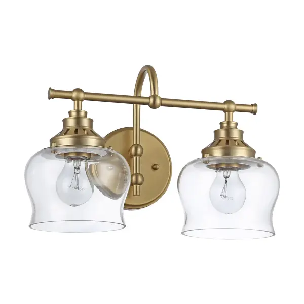 Daphne Two Light Vanity in Brushed Champagne Brass - Image 3