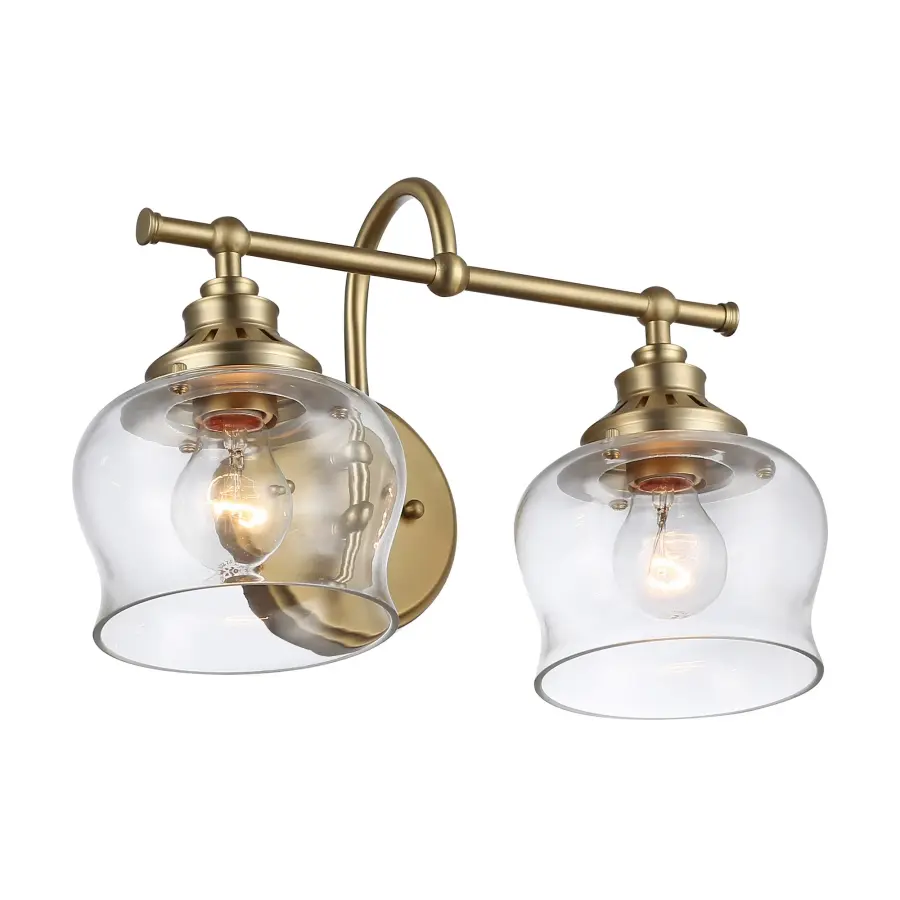 Daphne Two Light Vanity in Brushed Champagne Brass - Image 4