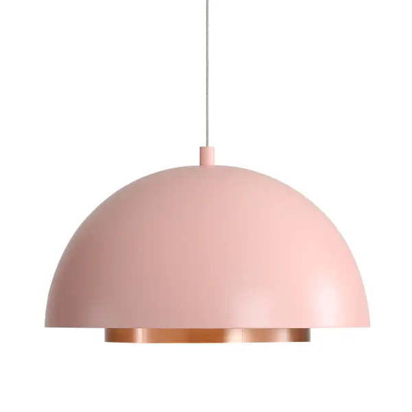 Bring modern elegance into your home with the Wry Lighting Solsken Integrated LED Pendant in Dusty Rose. Featuring a metal shade and a Dusty Rose frame, it creates a welcoming atmosphere. The metal shade enhances the light with an Aged Copper accent that beautifully captures and diffuses light, creating a cozy ambiance. This elegant accent glows with a rich luster, catching the eye and enriching your space. The sophisticated Dusty Rose finish offers a modern take with its soft, muted blush tones that feature earthy undertones, offering warmth and a touch of understated elegance. Perfect for kitchens, dining rooms, and bedrooms, this fixture is Damp Location Rated, making it suitable for covered and semi-enclosed spaces like bathrooms and porches. It is also Sloped-Ceiling Compatible and features an Adjustable Height ranging from 17" to 120". Overall Dimensions: 11.75"W x 7.5"H x 11.75"D. Integrated LED technology provides 688 rated lumens at a warm 3000K CCT, ensuring brilliant, energy-efficient illumination. Elevate your space with the quality and stylish appeal of this fixture from Wry Lighting. Collection: Solsken Finish: Dusty Rose Glass: Aged Copper Width: 11.75" Height: 7.50" Weight: 4.65 lb Extension from Wall: 11.75" Canopy: 5.5"W x 5.5"H x 1.38"D Bulbs Included Number of Bulbs: 1 Maximum Wattage: 20.00 W Bulb Type: Panel Light Source: LED Dimmable Voltage: 120.00 V Country of Origin: China Safety Listing: ETL LED Manufacturer Warranty: 5 Year Limited