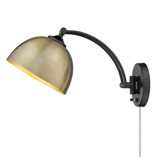 Rey One Light Swing Arm Wall Lamp in Matte Black - Image 3