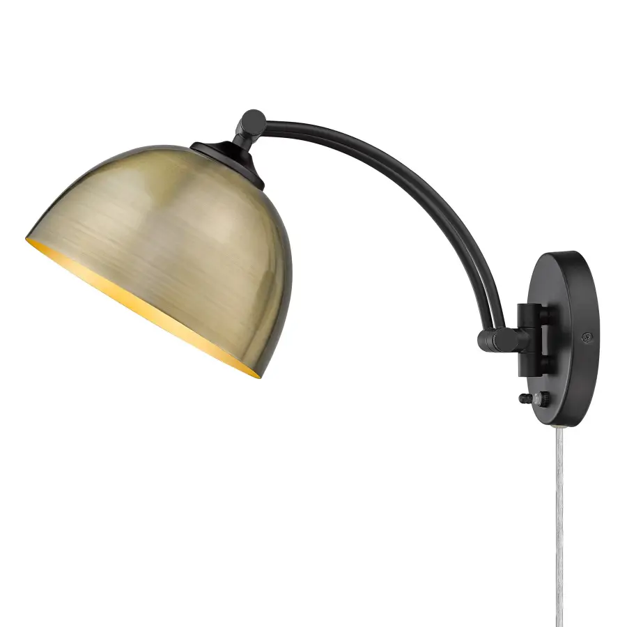 Rey One Light Swing Arm Wall Lamp in Matte Black - Image 3