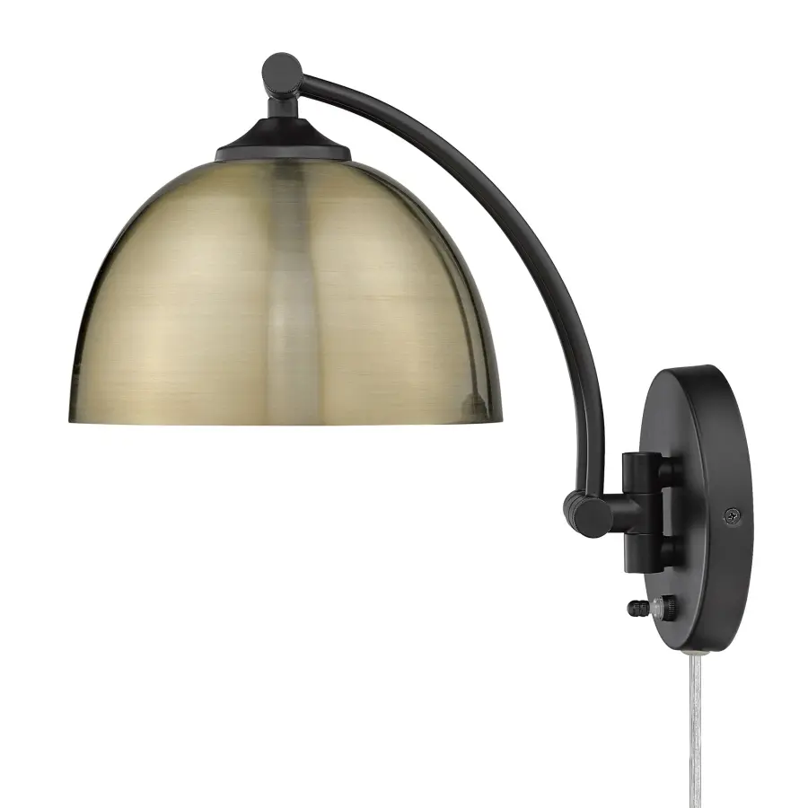 Rey One Light Swing Arm Wall Lamp in Matte Black - Image 4