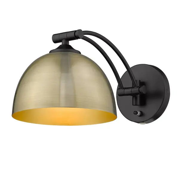 Rey One Light Swing Arm Wall Lamp in Matte Black - Image 5