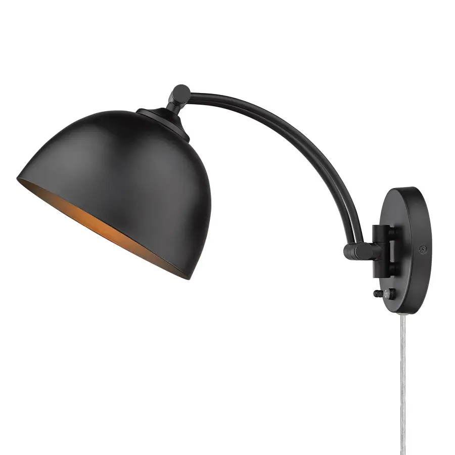 Rey One Light Swing Arm Wall Lamp in Matte Black - Image 3