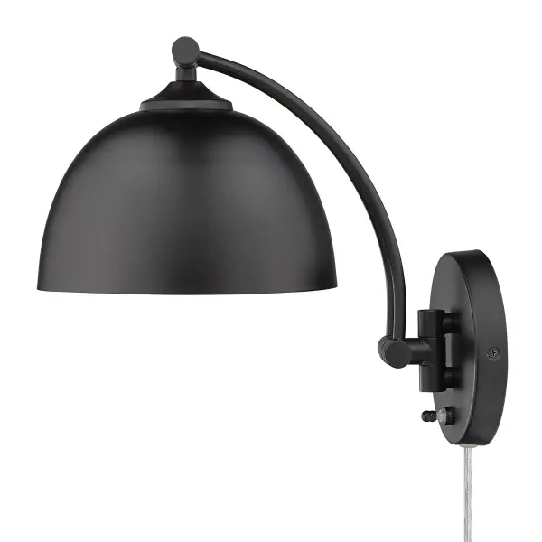 Rey One Light Swing Arm Wall Lamp in Matte Black - Image 4