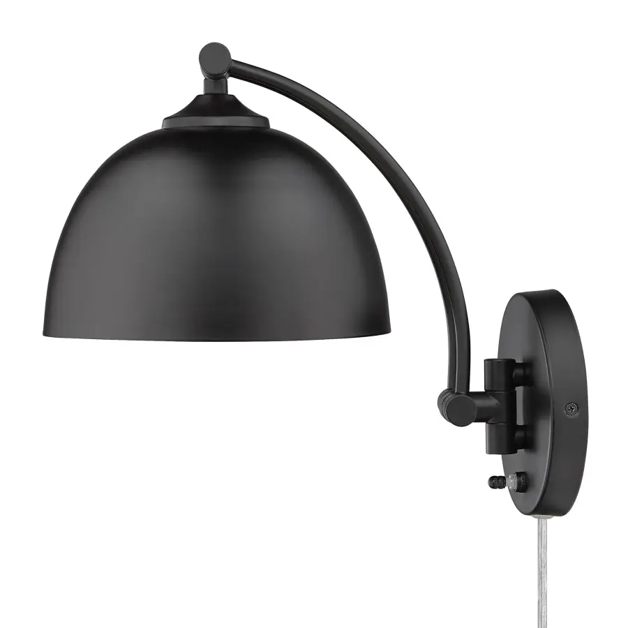 Rey One Light Swing Arm Wall Lamp in Matte Black - Image 4