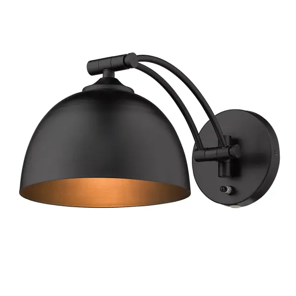 Rey One Light Swing Arm Wall Lamp in Matte Black - Image 5
