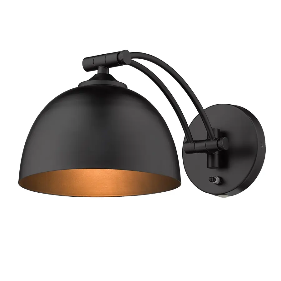 Rey One Light Swing Arm Wall Lamp in Matte Black - Image 5