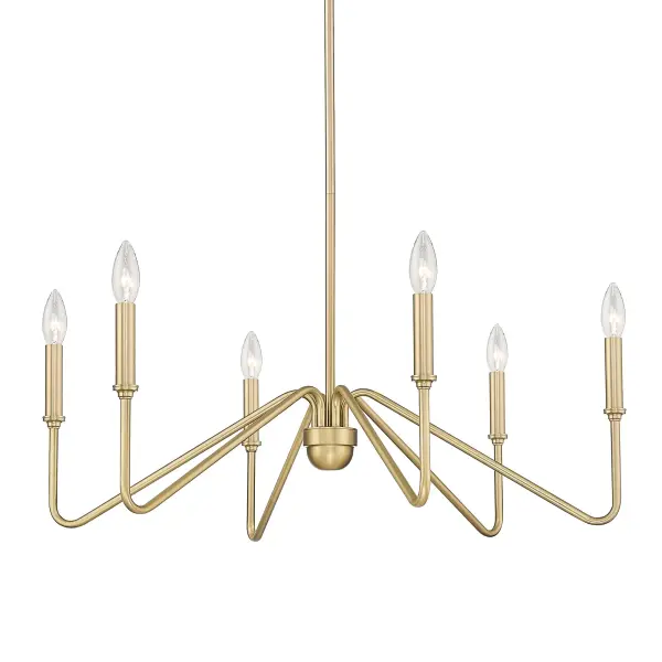Luxurious Transitional Chandelier with Shimmering Champagne Brass Finish - Image 1