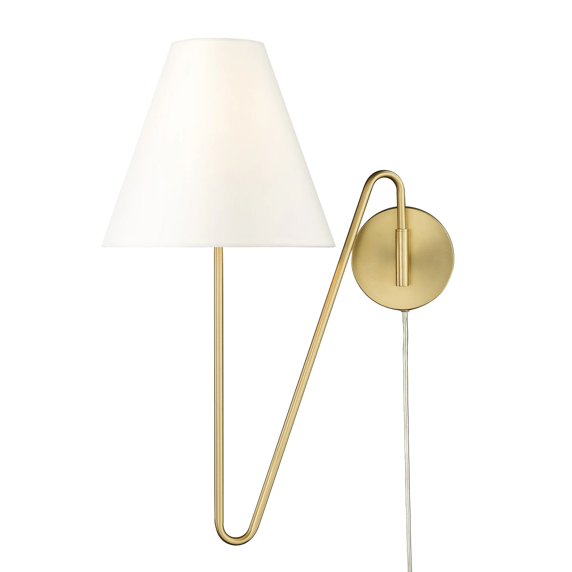 Yep by Golden Lighting Kennedy 1-light Swing Arm Wall Lamp in Brushed Champagne Brass