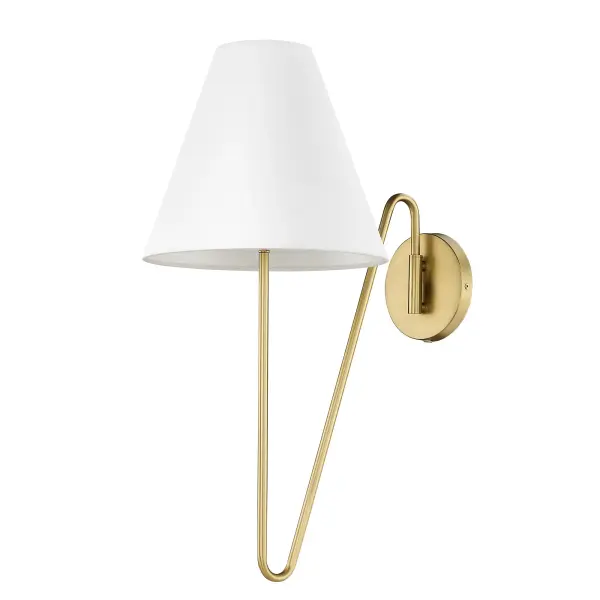 Kennedy One Light Swing Arm Wall Sconce in Brushed Champagne Brass - Image 3