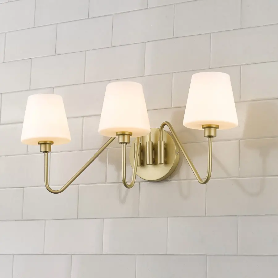 Kennedy 3-Light Vanity in Brushed Champagne Brass - Image 4