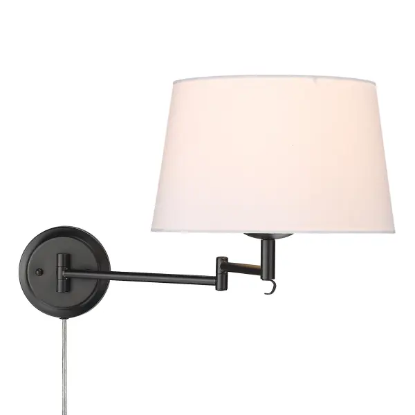 Eleanor One Light Swing Arm Wall Lamp in Matte Black - Image 3