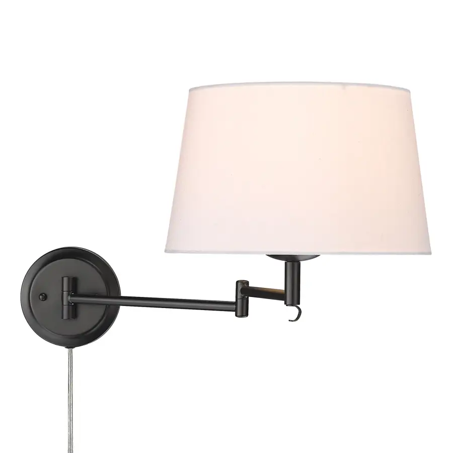 Eleanor One Light Swing Arm Wall Lamp in Matte Black - Image 3