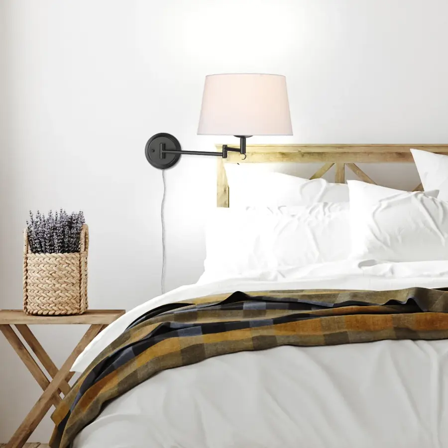 Eleanor One Light Swing Arm Wall Lamp in Matte Black - Image 8