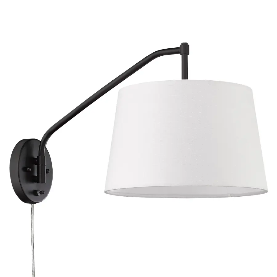 Ryleigh One Light Swing Arm Wall Lamp in Matte Black - Image 3