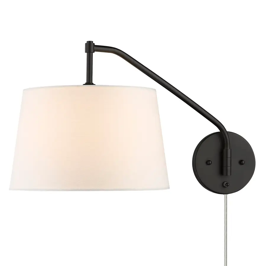 Ryleigh One Light Swing Arm Wall Lamp in Matte Black - Image 4
