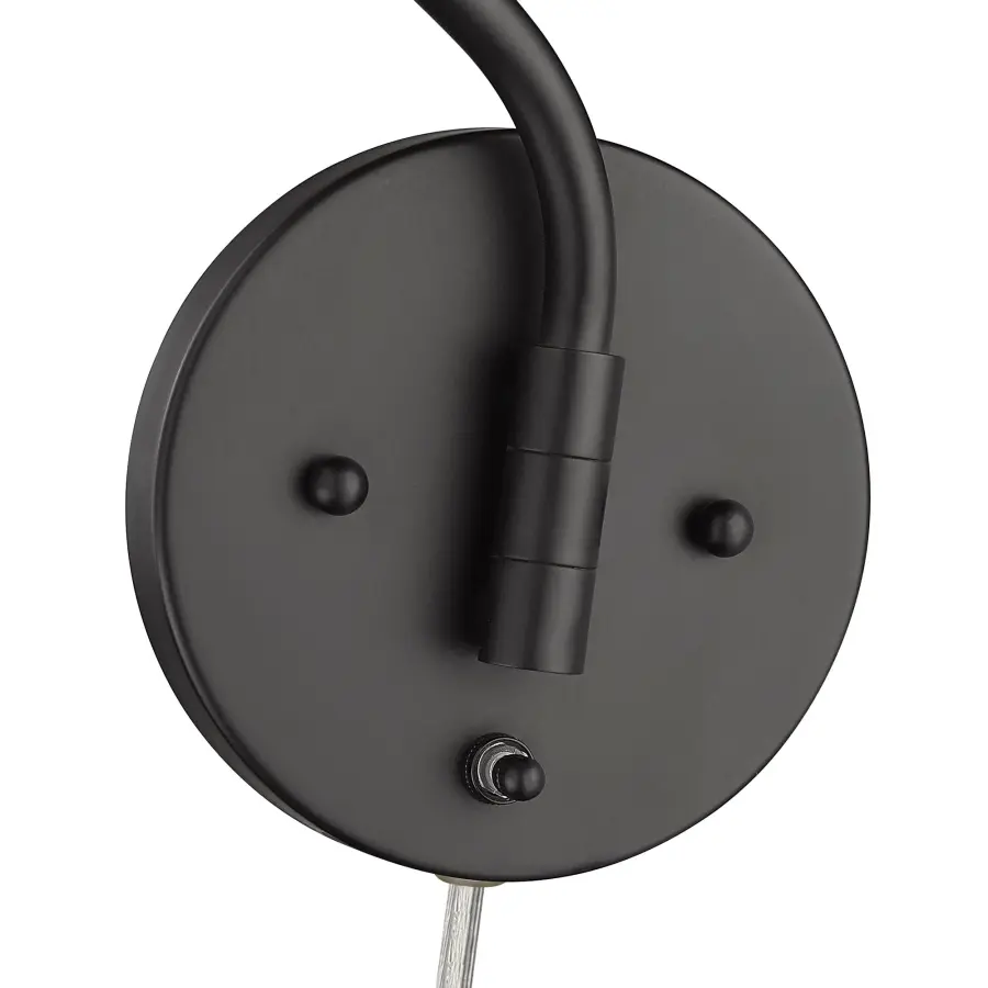 Ryleigh One Light Swing Arm Wall Lamp in Matte Black - Image 6