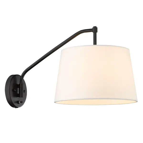 Ryleigh One Light Swing Arm Wall Lamp in Matte Black - Image 7