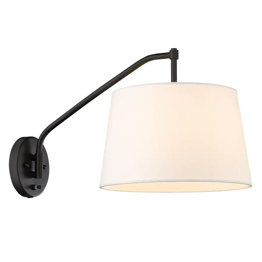 Ryleigh One Light Swing Arm Wall Lamp in Matte Black - Image 7