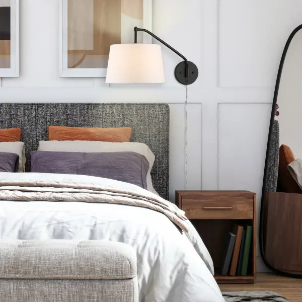 Ryleigh One Light Swing Arm Wall Lamp in Matte Black - Image 8