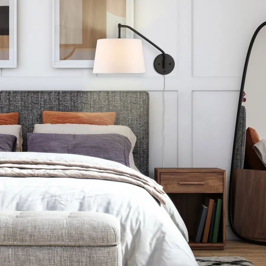 Ryleigh One Light Swing Arm Wall Lamp in Matte Black - Image 8