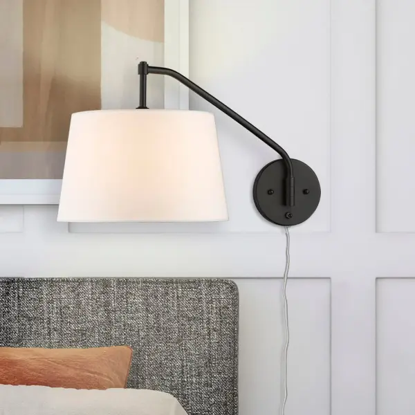 Ryleigh One Light Swing Arm Wall Lamp in Matte Black - Image 9