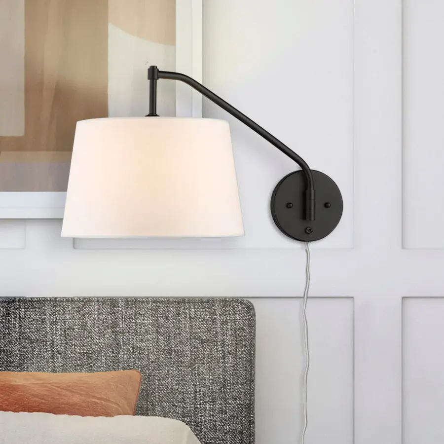 Ryleigh One Light Swing Arm Wall Lamp in Matte Black - Image 9