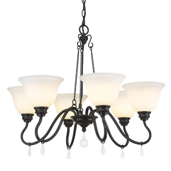 Donya 6-Light Chandelier in Matte Black - Image 4
