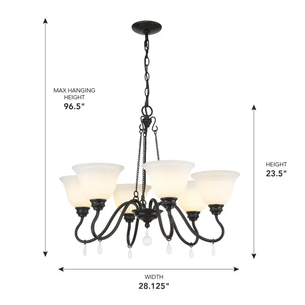 Donya 6-Light Chandelier in Matte Black - Image 6