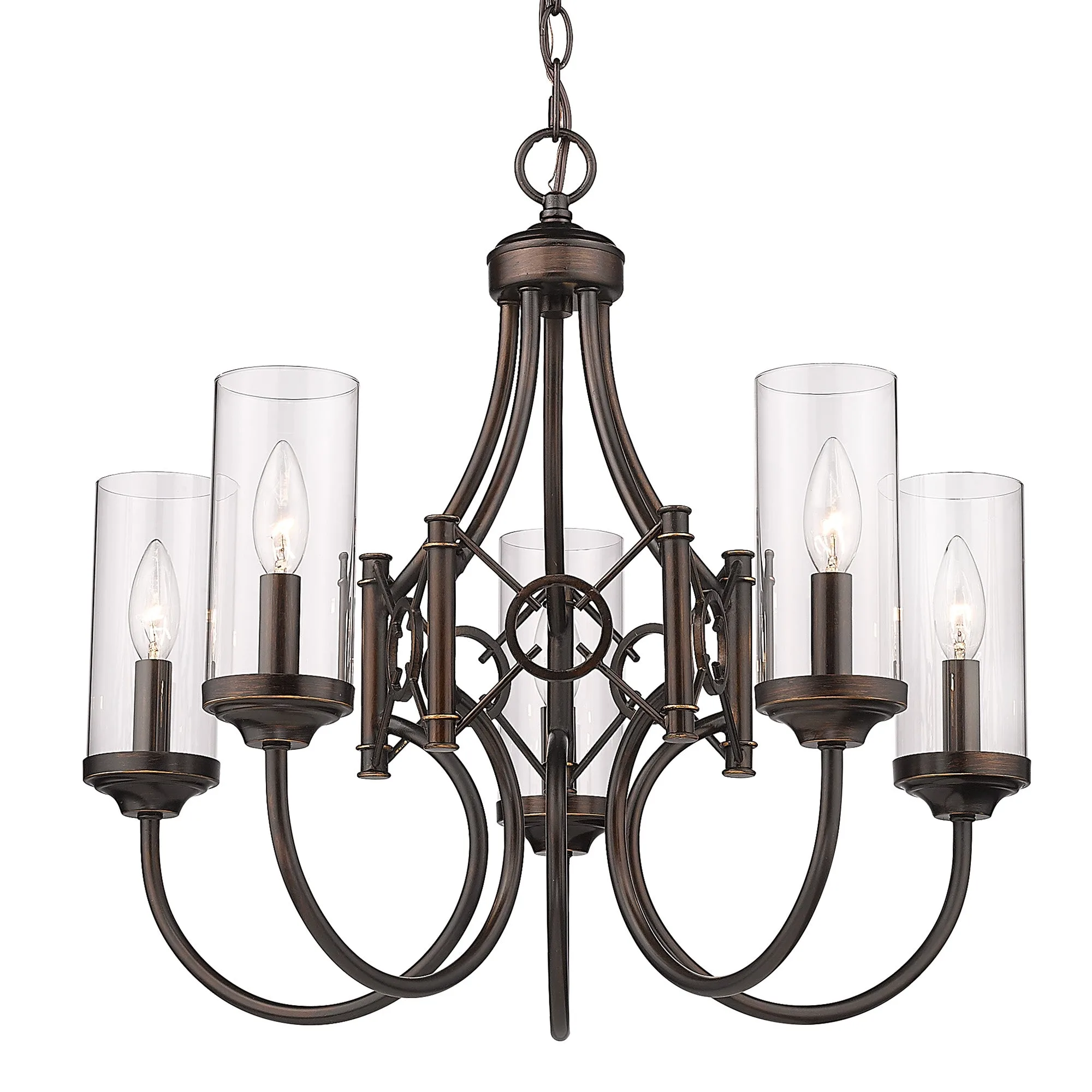 Quincy Five Light Chandelier in Cordoban Bronze