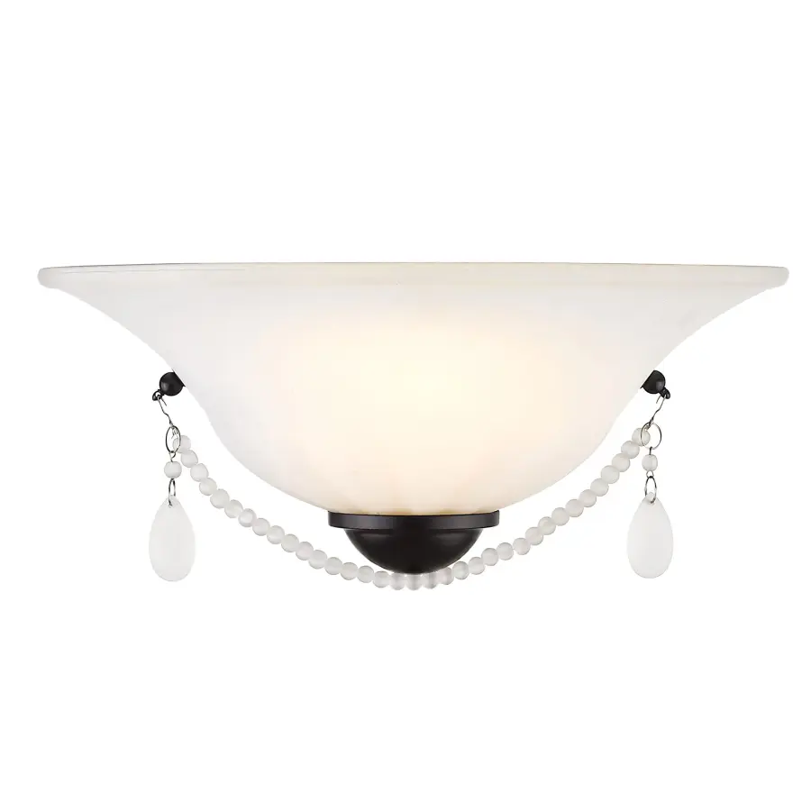 Priscilla One Light Wall Sconce in Matte Black - Image 1