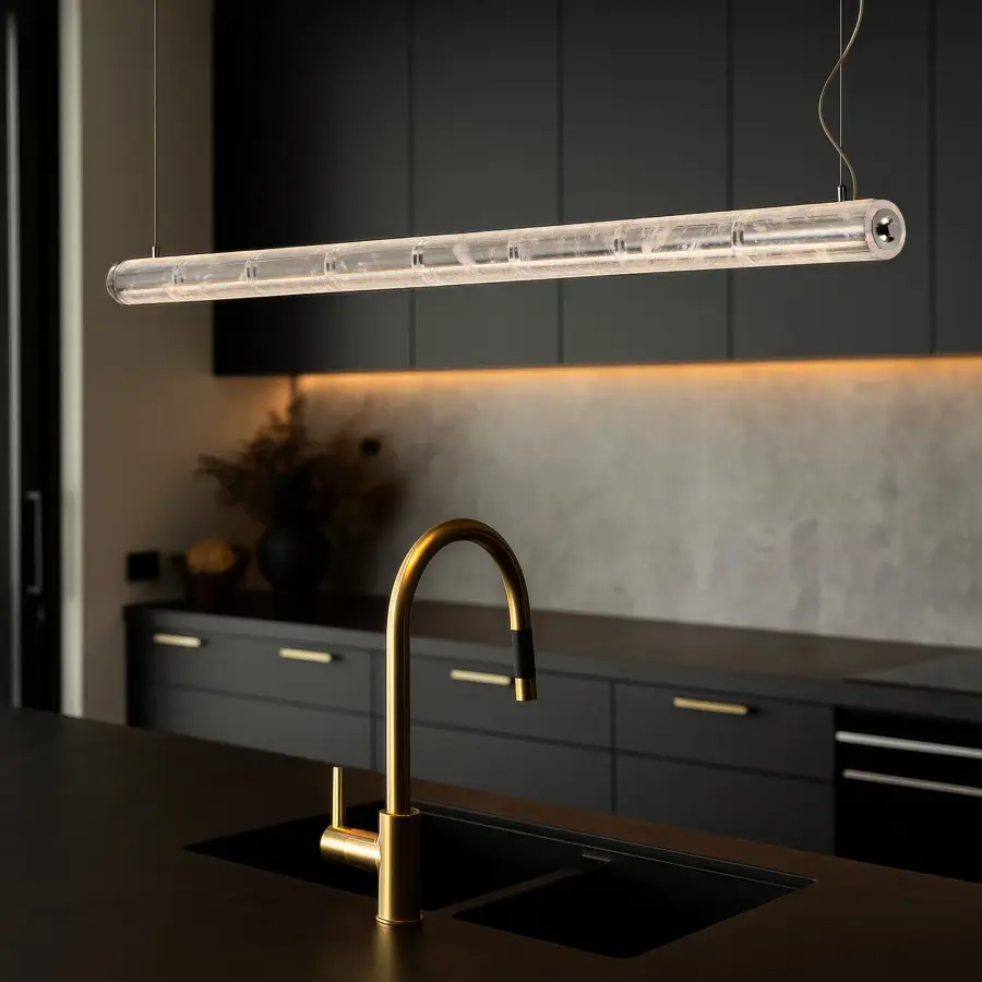 Crystallo Integrated LED Island Light in Polished Nickel - Image 2