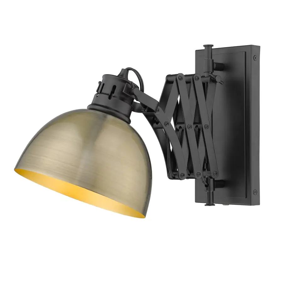 Hawthorn One Light Swing Arm Wall Lamp in Matte Black - Image 1