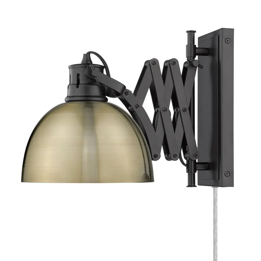 Hawthorn One Light Swing Arm Wall Lamp in Matte Black - Image 4