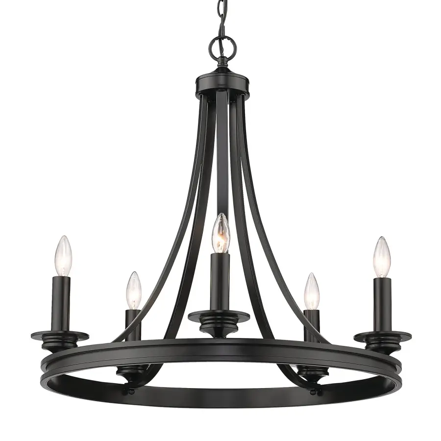Golden Lighting Saldano 5-Light Chandelier in Matte Black - Image 1