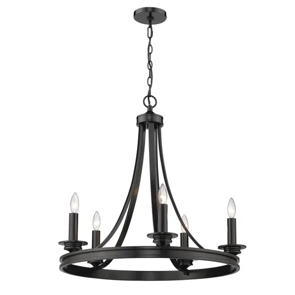 Golden Lighting Saldano 5-Light Chandelier in Matte Black - Image 3