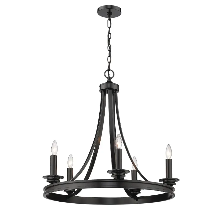 Golden Lighting Saldano 5-Light Chandelier in Matte Black - Image 3